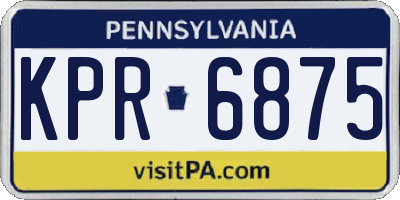 PA license plate KPR6875