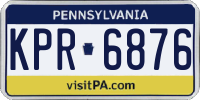 PA license plate KPR6876