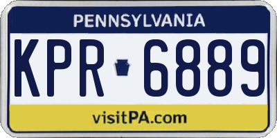 PA license plate KPR6889