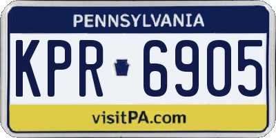 PA license plate KPR6905