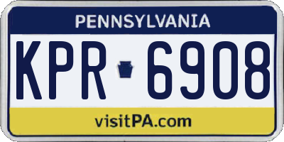 PA license plate KPR6908