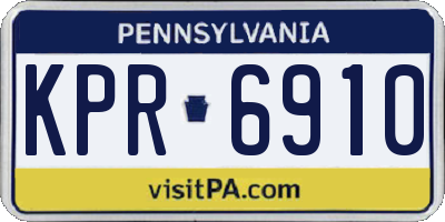 PA license plate KPR6910