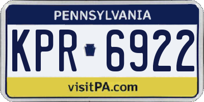 PA license plate KPR6922