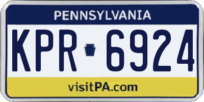 PA license plate KPR6924