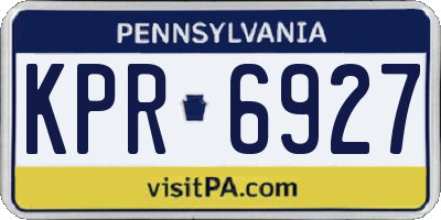PA license plate KPR6927