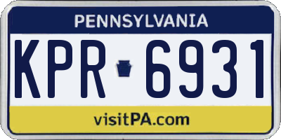 PA license plate KPR6931