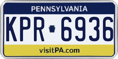 PA license plate KPR6936