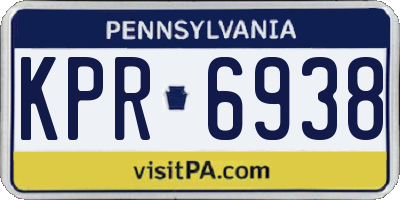 PA license plate KPR6938