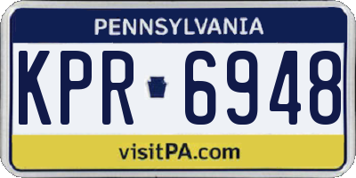 PA license plate KPR6948
