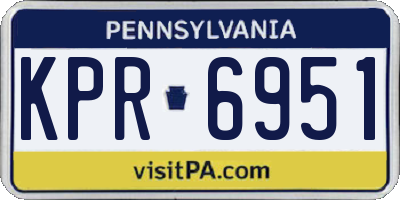 PA license plate KPR6951