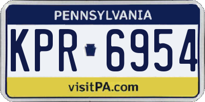 PA license plate KPR6954