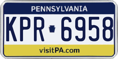 PA license plate KPR6958