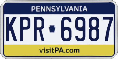 PA license plate KPR6987