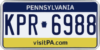 PA license plate KPR6988