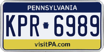 PA license plate KPR6989