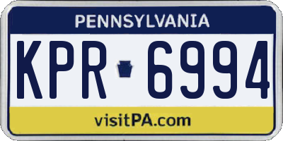 PA license plate KPR6994