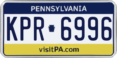 PA license plate KPR6996