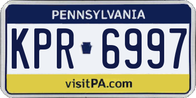 PA license plate KPR6997