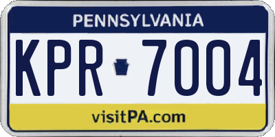 PA license plate KPR7004