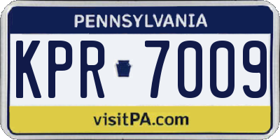 PA license plate KPR7009