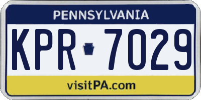 PA license plate KPR7029