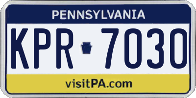 PA license plate KPR7030