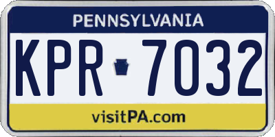 PA license plate KPR7032