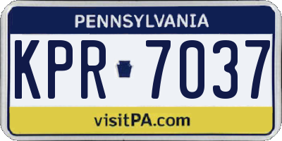 PA license plate KPR7037