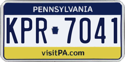 PA license plate KPR7041