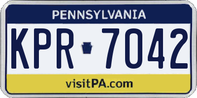 PA license plate KPR7042