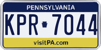 PA license plate KPR7044