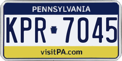 PA license plate KPR7045