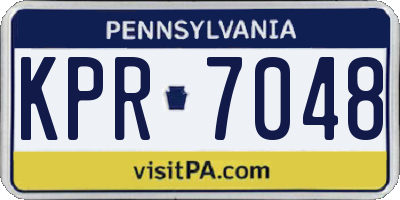 PA license plate KPR7048
