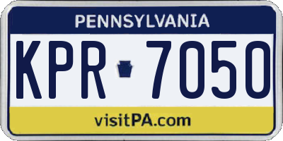 PA license plate KPR7050