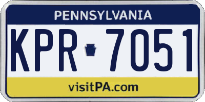 PA license plate KPR7051
