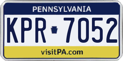 PA license plate KPR7052