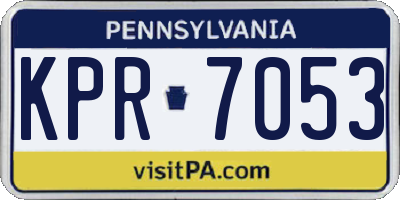 PA license plate KPR7053