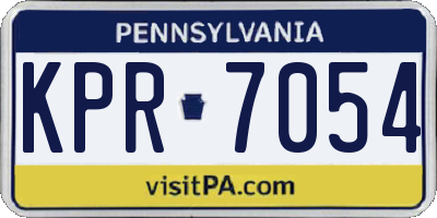 PA license plate KPR7054