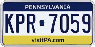 PA license plate KPR7059