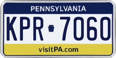PA license plate KPR7060