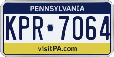 PA license plate KPR7064