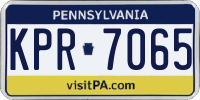 PA license plate KPR7065