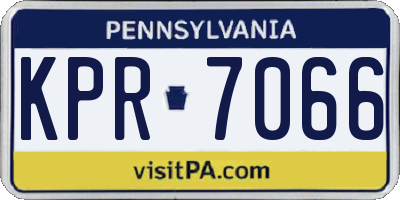 PA license plate KPR7066