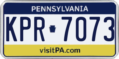 PA license plate KPR7073