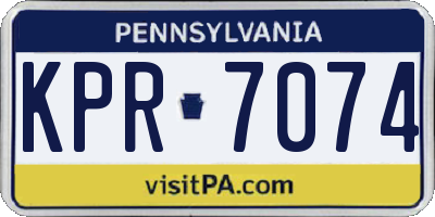 PA license plate KPR7074