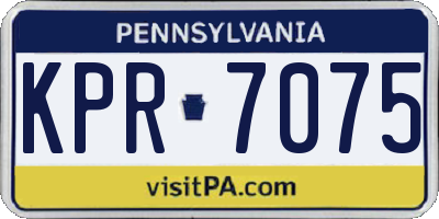 PA license plate KPR7075