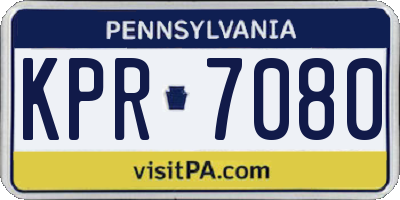 PA license plate KPR7080