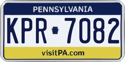 PA license plate KPR7082