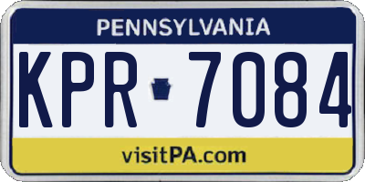 PA license plate KPR7084