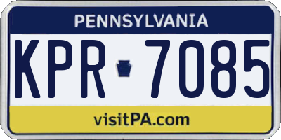 PA license plate KPR7085